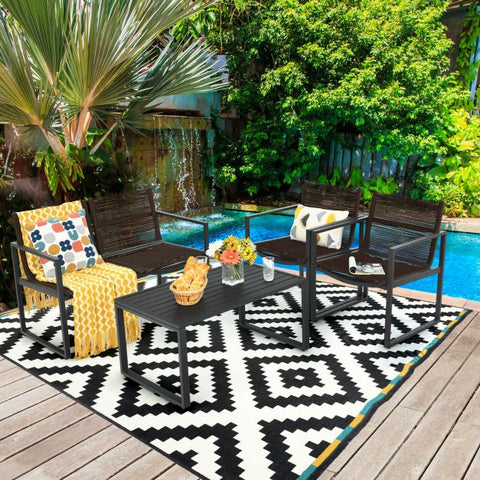 Garden Dining Set with Steel Frame and Ergonomical Design