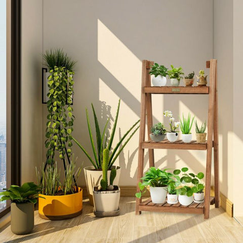 Garden Lightweight Folding 3 Tier Plant Pot Stand
