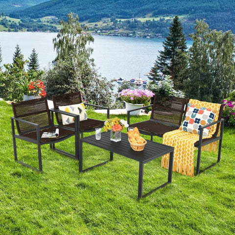 Garden Dining Set with Steel Frame and Ergonomical Design