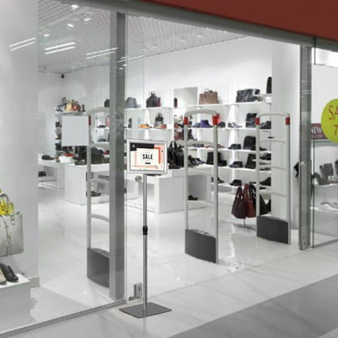 Adjustable A4 Pedestal Display with Protective Covering