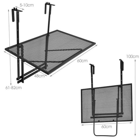 Patio Compact Desk Planter with Folding Design and Adjustable Height
