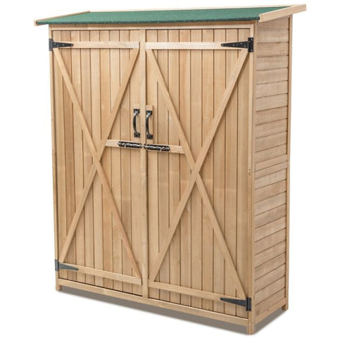 Dual-Door Lockable Waterproof Outdoor Shed