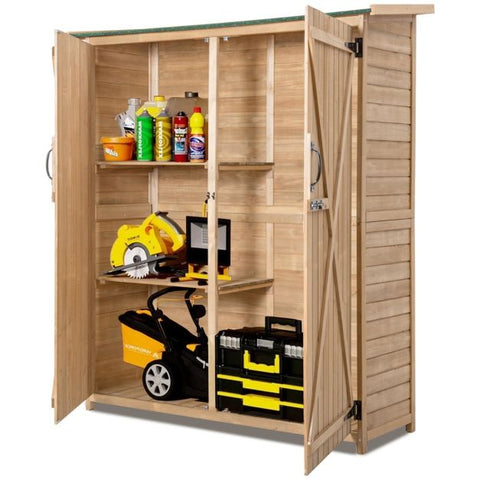 Dual-Door Lockable Waterproof Outdoor Shed