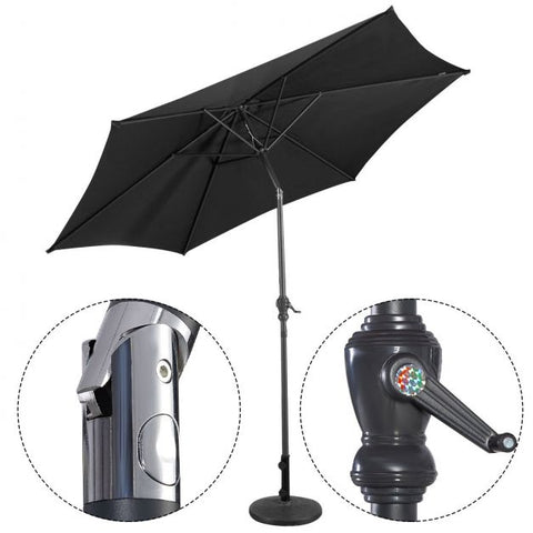 2.7m Adjustable Outdoor Umbrella with Hand Crank Mechanism