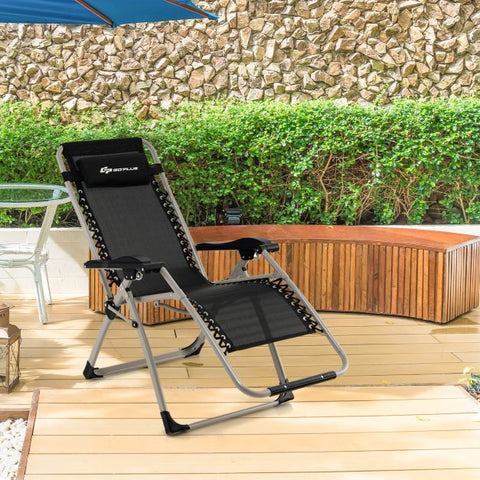 Light Weight Lounge Chair with Adjustable Function in Black
