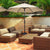 Dynamo 3m Solar Powered Outdoor Umbrella with LED Lights and Crank