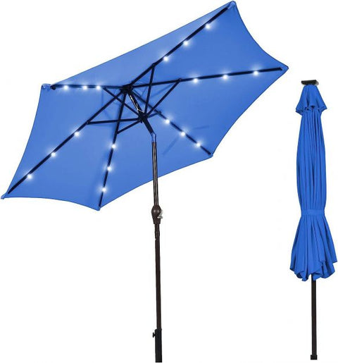 Dynamo 3m Solar Powered Outdoor Umbrella with LED Lights and Crank