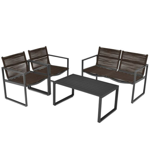 Garden Dining Set with Steel Frame and Ergonomical Design