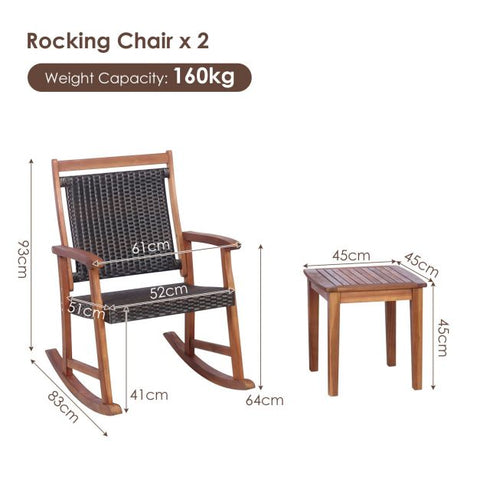 Millennium Outdoor Rocking Chair and Table Set