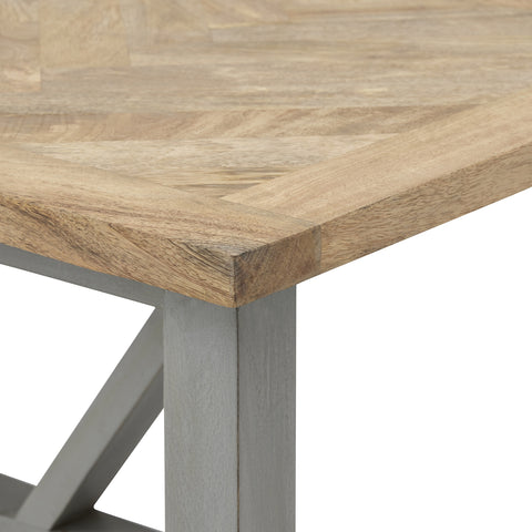 Aylesbury Coffee Table with Herringbone Pattern Top in Early Grey Frame