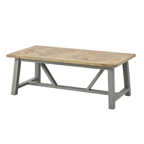 Aylesbury Coffee Table with Herringbone Pattern Top in Early Grey Frame