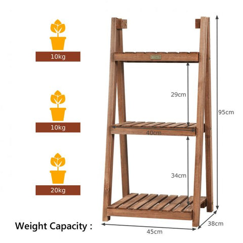 Garden Lightweight Folding 3 Tier Plant Pot Stand