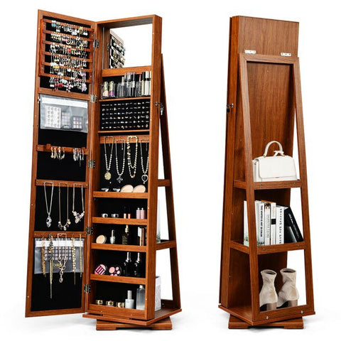 360 Degree Standing Jewellery Mirror with Storages