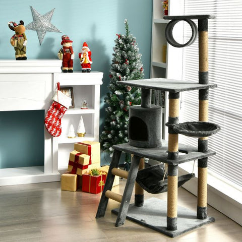 Cat Tree with Multiple Levels and Scratch Posts