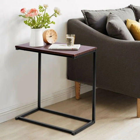 Compact and Stylish Side Table with C-Shape and Industrial Design