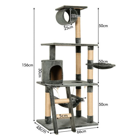Cat Tree with Multiple Levels and Scratch Posts