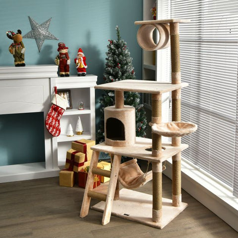 Cat Tree with Multiple Levels and Scratch Posts