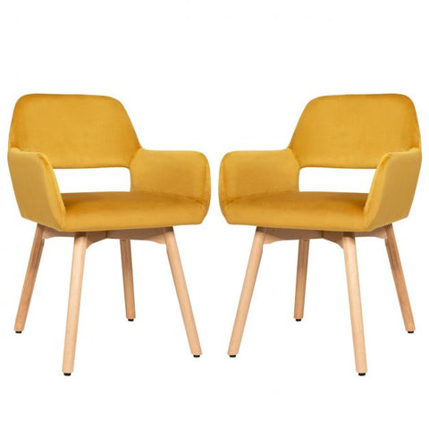 Modern Set of 2 Velvet Dining Chairs