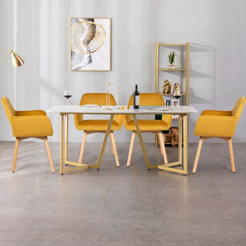Modern Set of 2 Velvet Dining Chairs