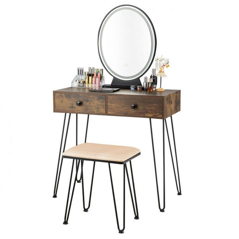 Original Dressing Table with Mirror and Stool