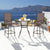 Patio Bar Stool Set with Swivel and High Backrest in Brown