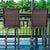 Patio Bar Stool Set with Swivel and High Backrest in Brown
