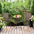 Patio Bar Stool Set with Swivel and High Backrest in Brown