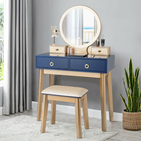 Upper Class Dressing Table with Mirror and Stool