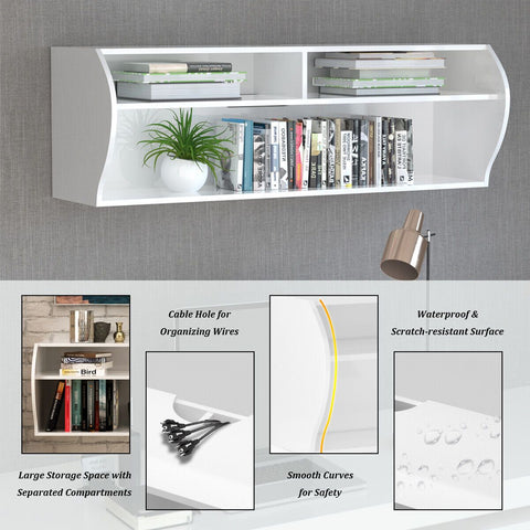 Versatile and Spacious Wall-Mounted TV Stand with Easy Cable Management