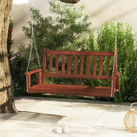 Oxford Poplar Wood Porch Swing with Adjustable Chains