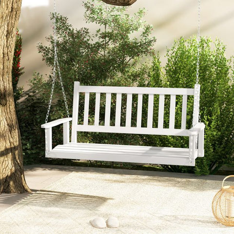 Oxford Poplar Wood Porch Swing with Adjustable Chains