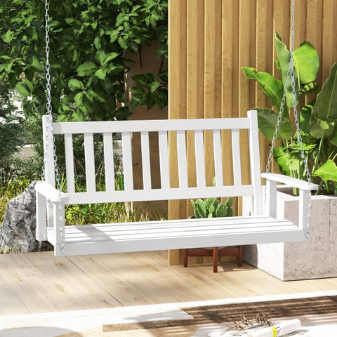 Oxford Poplar Wood Porch Swing with Adjustable Chains