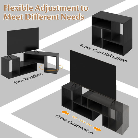 Minimalist 2 Piece TV Stand with Modular and Spacious Design