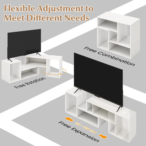 Minimalist 2 Piece TV Stand with Modular and Spacious Design