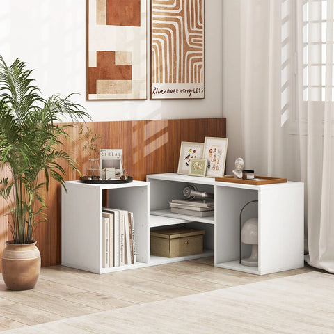 Minimalist 2 Piece TV Stand with Modular and Spacious Design
