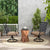 Compact Outdoor Dining Chair Set with 360 Degree Swivel and Blossom Pattern in Khaki