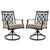 Compact Outdoor Dining Chair Set with 360 Degree Swivel and Blossom Pattern in Khaki