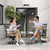 Compact Outdoor Dining Chair Set with 360 Degree Swivel and Blossom Pattern in Khaki