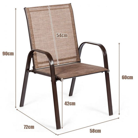 Outdoor Sturdy and Compact Camping Chairs Set with Breathable Fabric in Brown