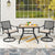Compact Outdoor Dining Chair Set with 360 Degree Swivel and Elegant Design in Beige
