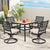Compact Outdoor Dining Chair Set with 360 Degree Swivel and Elegant Design in Beige
