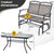 Outdoor Glider Conversation Set with Coffee Table in Tempered Glass