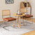 Honeycomb Backrest Set of 2 Dining Chairs with Leather Seating in Brown