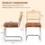 Honeycomb Backrest Set of 2 Dining Chairs with Leather Seating in Brown