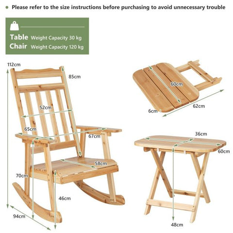 Springboard Outdoor Rocking Chair with Natural Wood