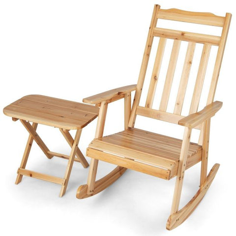 Springboard Outdoor Rocking Chair with Natural Wood