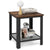 Elegant 2 Tier Side Table with Unique Industrial Style in Brown