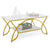 Stylish and Modern Faux Marble Coffee Table with Golden Frame and Ample Storage