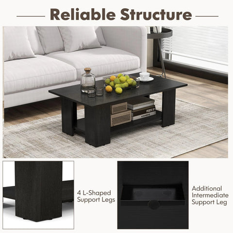 Stylish and Versatile 2-Tier Coffee Table with Minimalistic Style