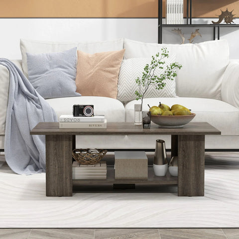 Stylish and Versatile 2-Tier Coffee Table with Minimalistic Style